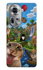 Minecraft Cat Chaos Oppo Reno11 Hard Case Back Cover by Casekaro