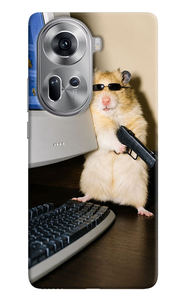 Hacker Hamster Oppo Reno11 Hard Case Back Cover by Casekaro