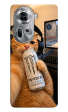 Gamer Cat Energy Oppo Reno11 Hard Case Back Cover by Casekaro