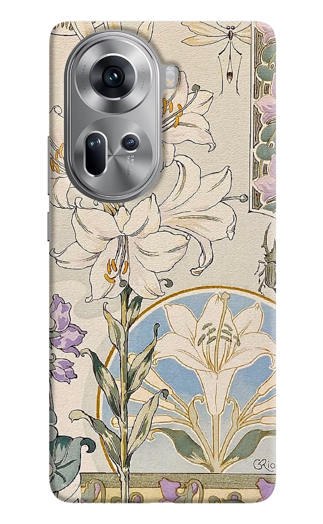 White Lily Oppo Reno11 Hard Case Back Cover by Casekaro