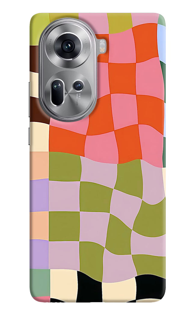 Wavy Grid Oppo Reno11 Hard Case Back Cover by Casekaro