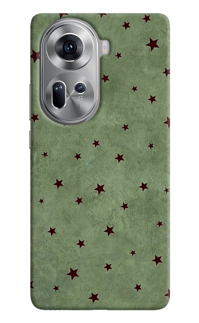 Green Stars Oppo Reno11 Hard Case Back Cover by Casekaro