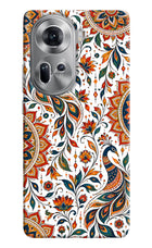White Mayura Oppo Reno11 Hard Case Back Cover by Casekaro