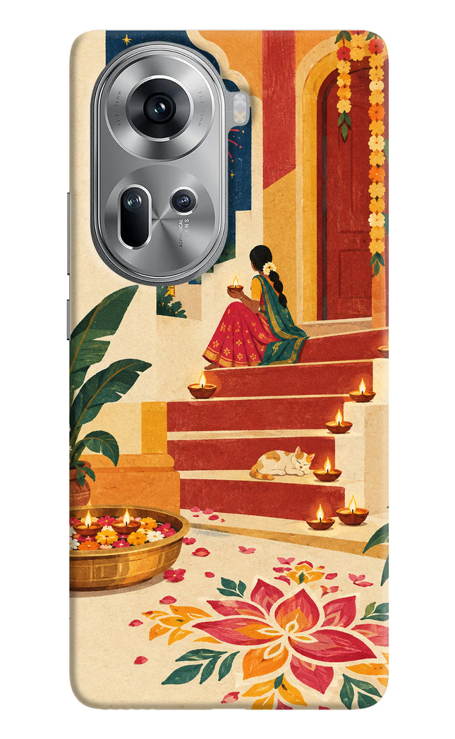 Diwali Rangoli Oppo Reno11 Hard Case Back Cover by Casekaro