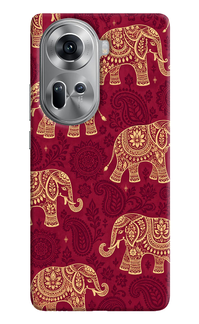Maroon Elephant Oppo Reno11 Hard Case Back Cover by Casekaro