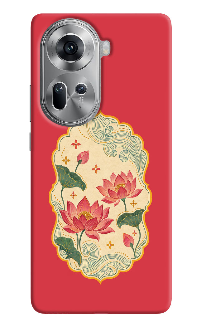 Pink Lotus Oppo Reno11 Hard Case Back Cover by Casekaro