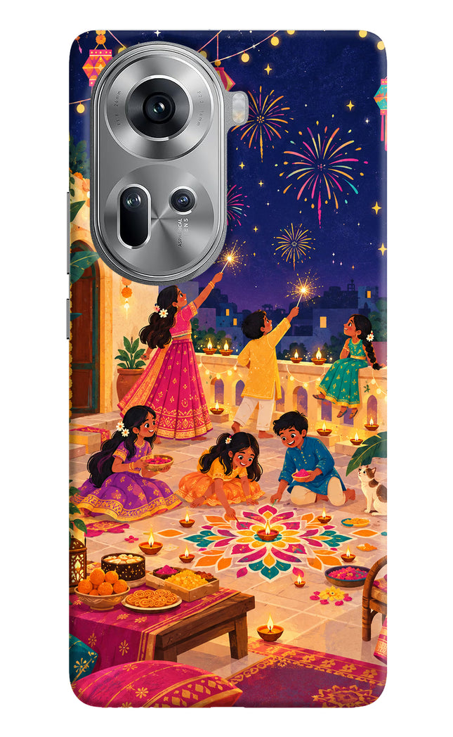 Diwali Night Oppo Reno11 Hard Case Back Cover by Casekaro