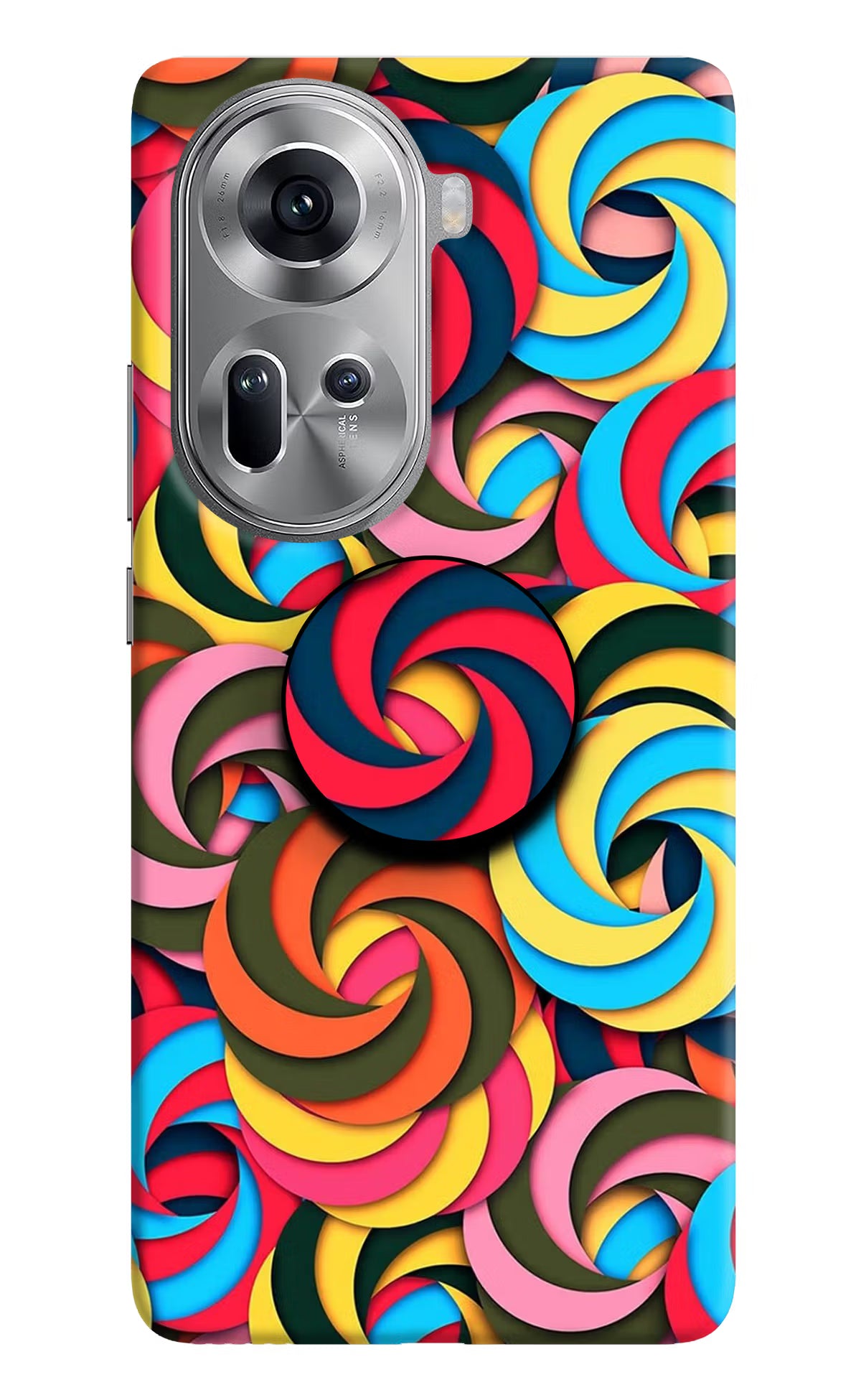 Spiral Pattern Oppo Reno11 Pop Case by Casekaro