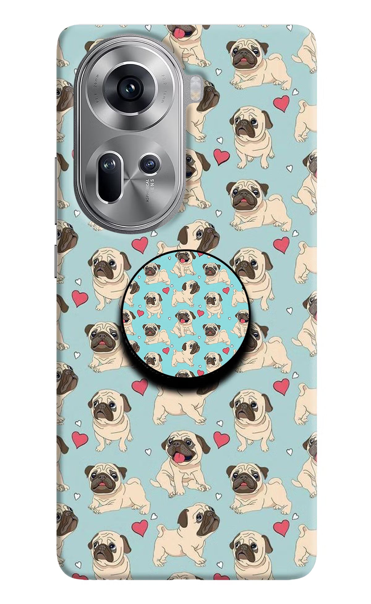 Pug Dog Oppo Reno11 Pop Case by Casekaro