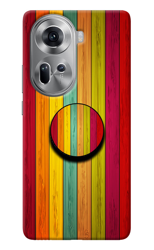 Multicolor Wooden Oppo Reno11 Pop Case