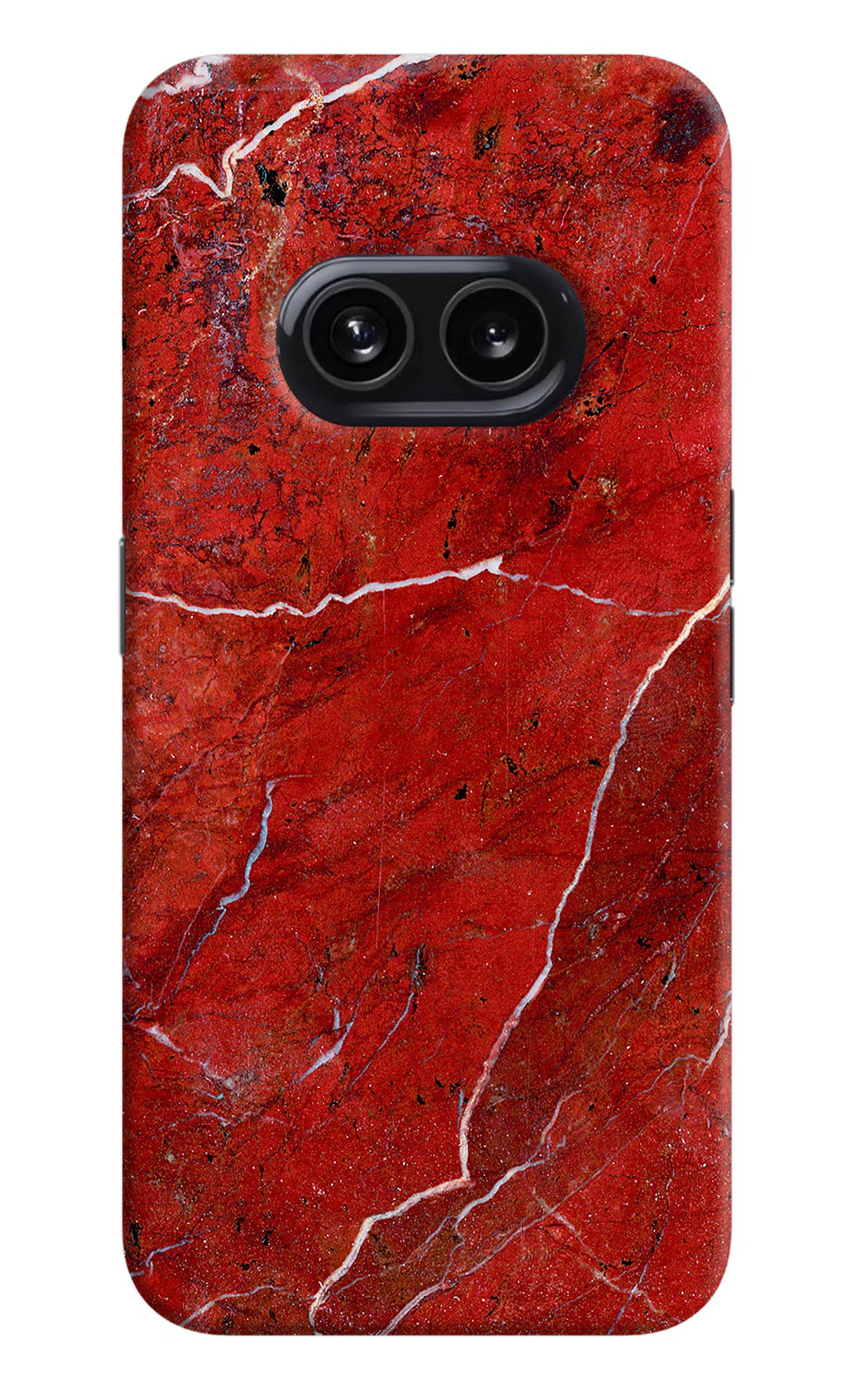 Red Marble Design Nothing Phone 2A Hard Case Back Cover by Casekaro