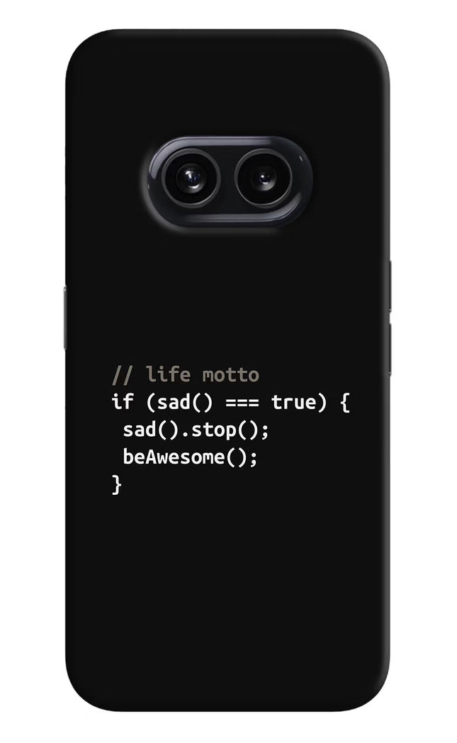 Life Motto Code Nothing Phone 2A Hard Case Back Cover by Casekaro