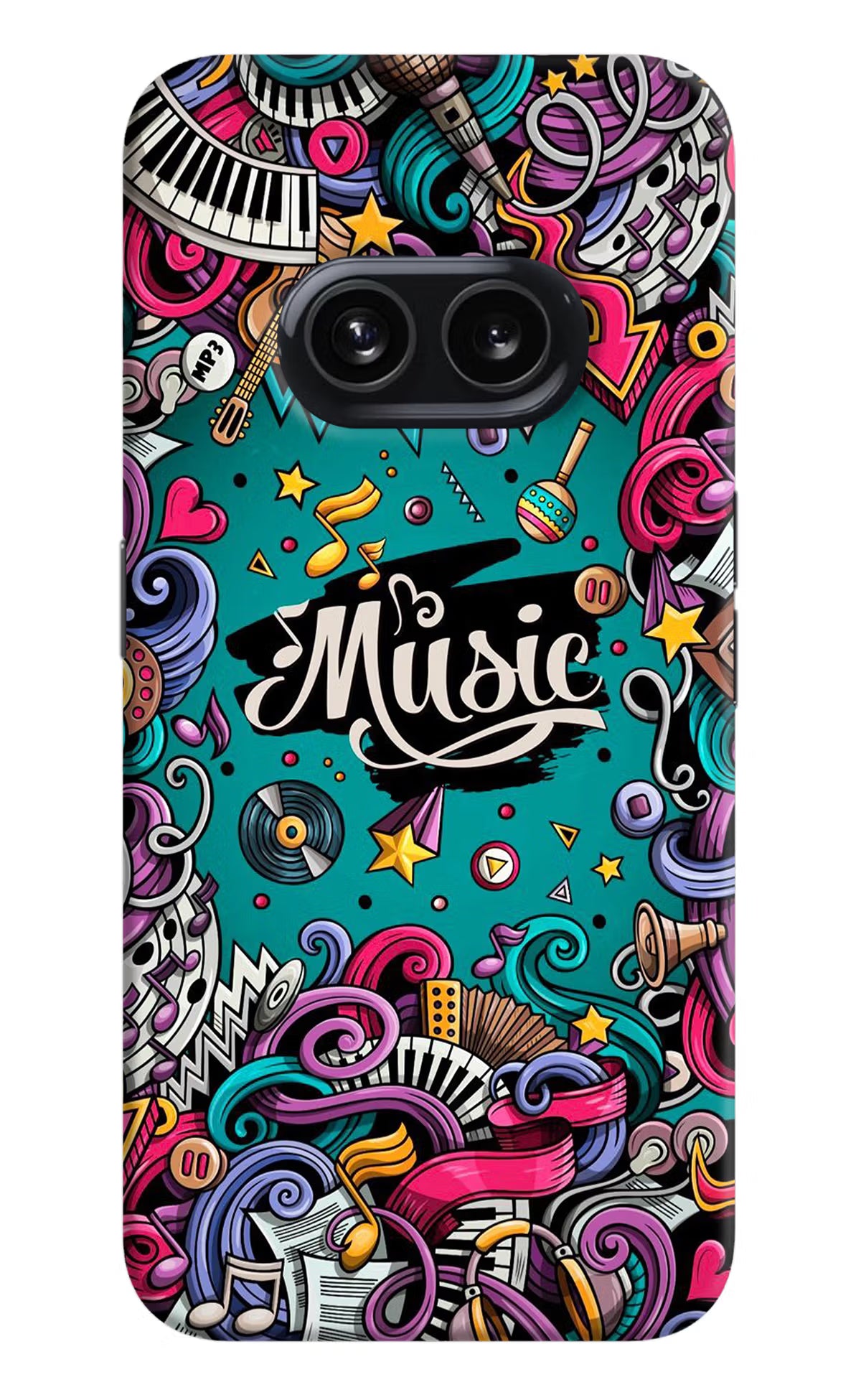 Music Graffiti Nothing Phone 2A Hard Case Back Cover by Casekaro