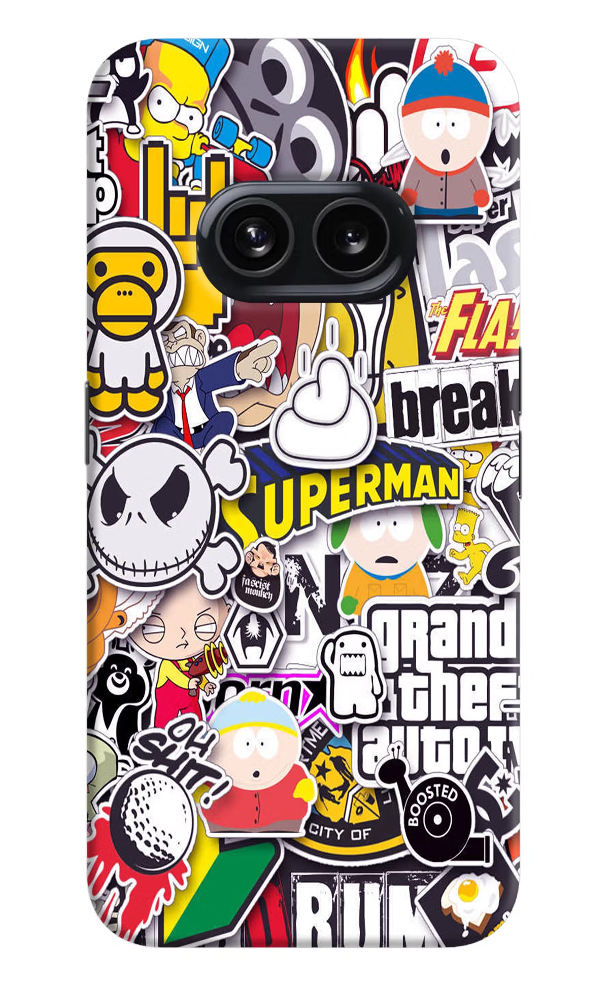 Sticker Bomb Nothing Phone 2A Hard Case Back Cover by Casekaro