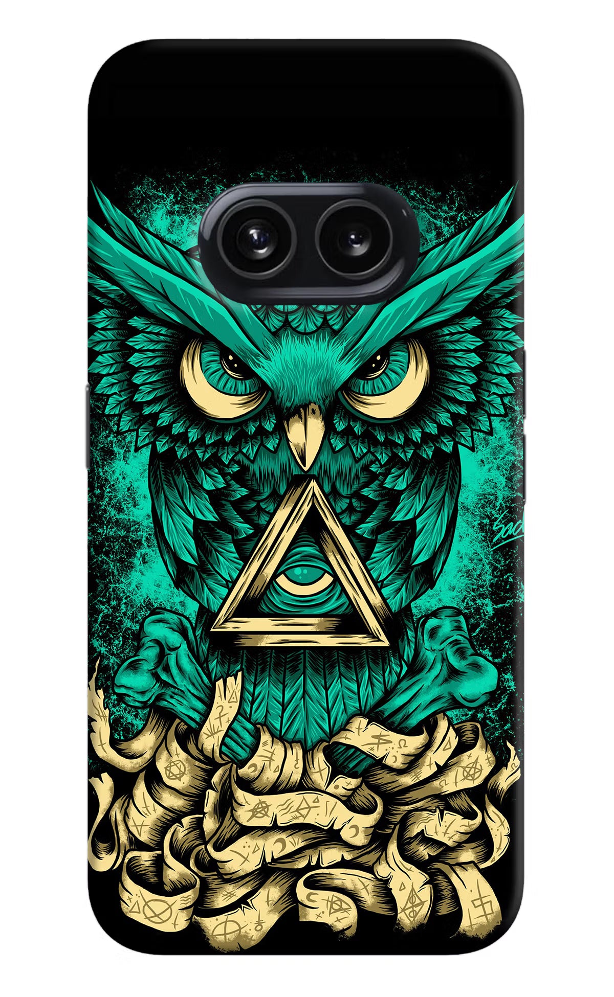 Green Owl Nothing Phone 2A Hard Case Back Cover by Casekaro