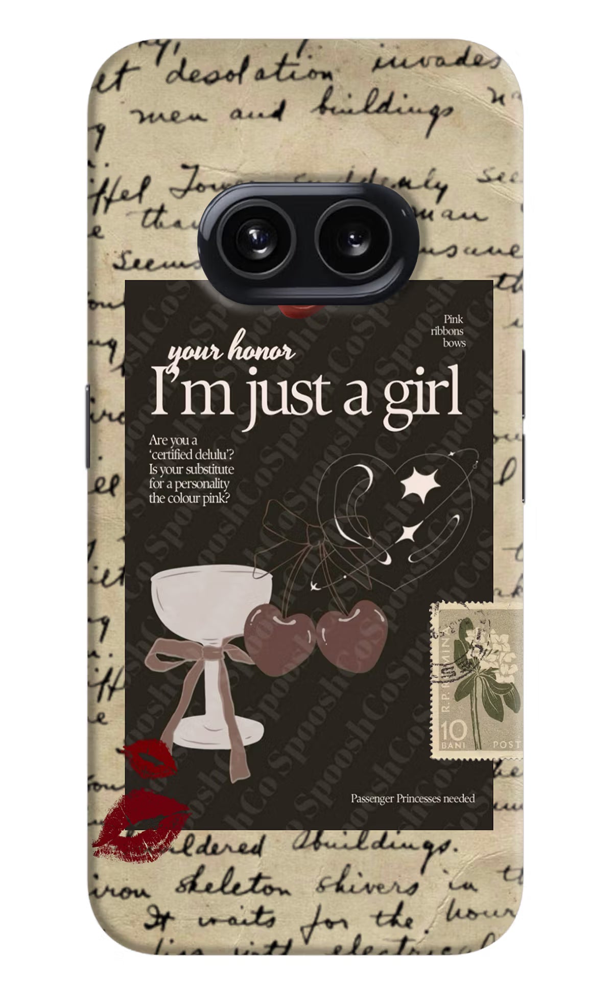 I am just a girl Nothing Phone 2A Hard Case Back Cover by Casekaro