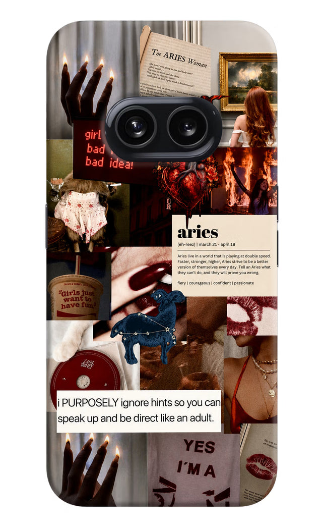 Zodiac Aries Nothing Phone 2A Hard Case Back Cover by Casekaro