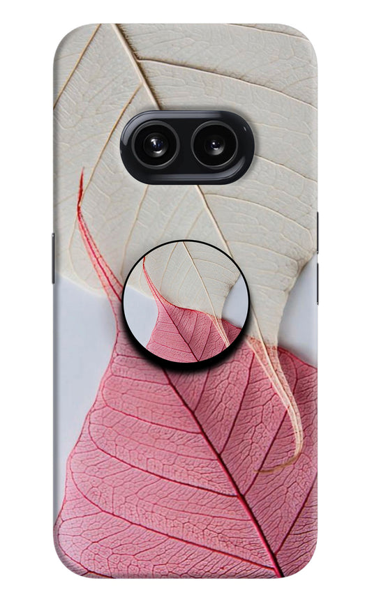 White Pink Leaf Nothing Phone 2A Pop Case