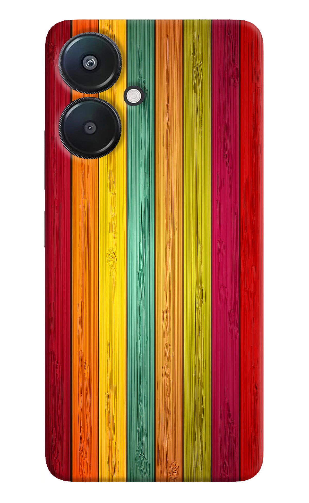 Multicolor Wooden Redmi 13C 5G Back Cover