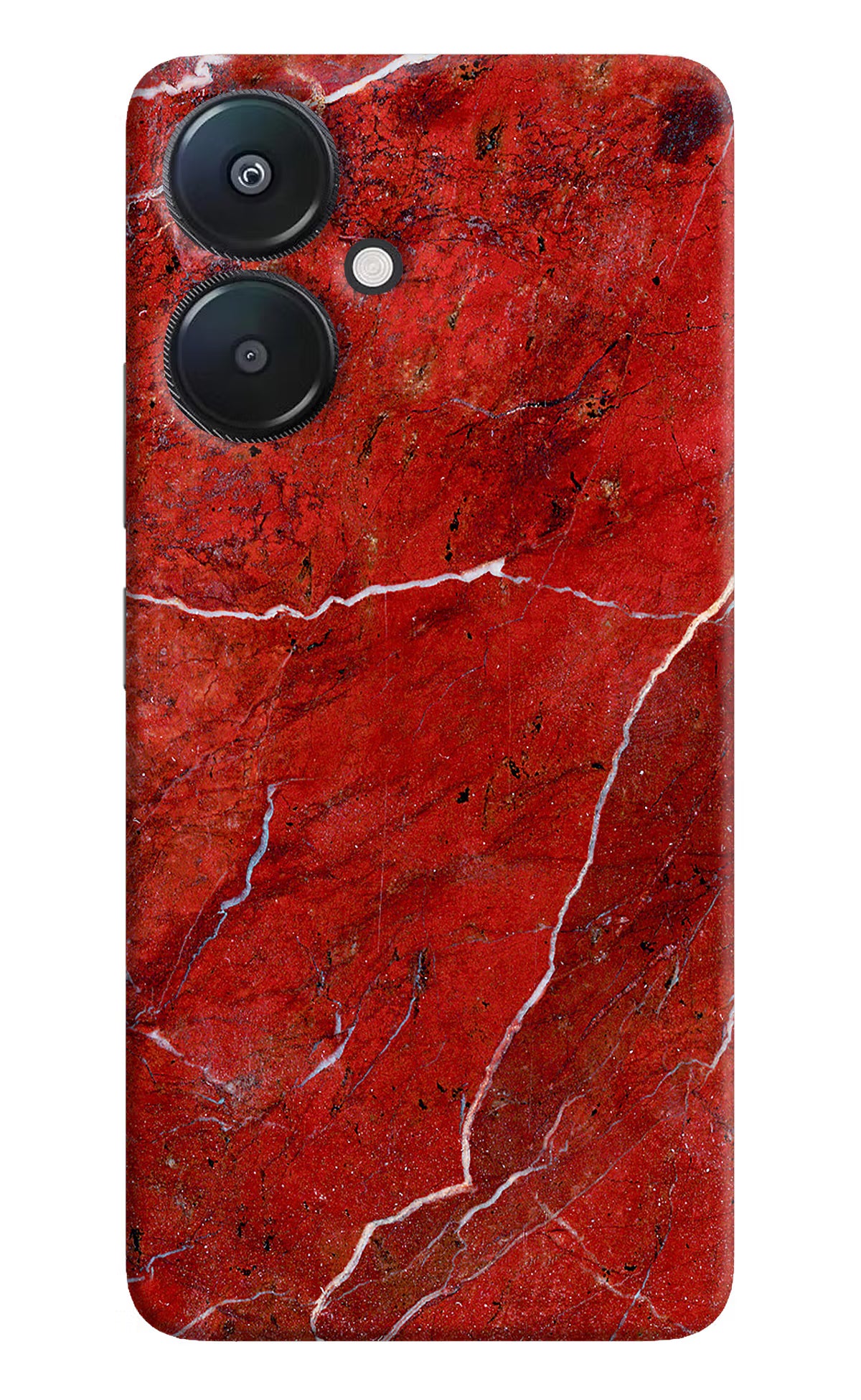 Red Marble Design Redmi 13C 5G Hard Case Back Cover by Casekaro