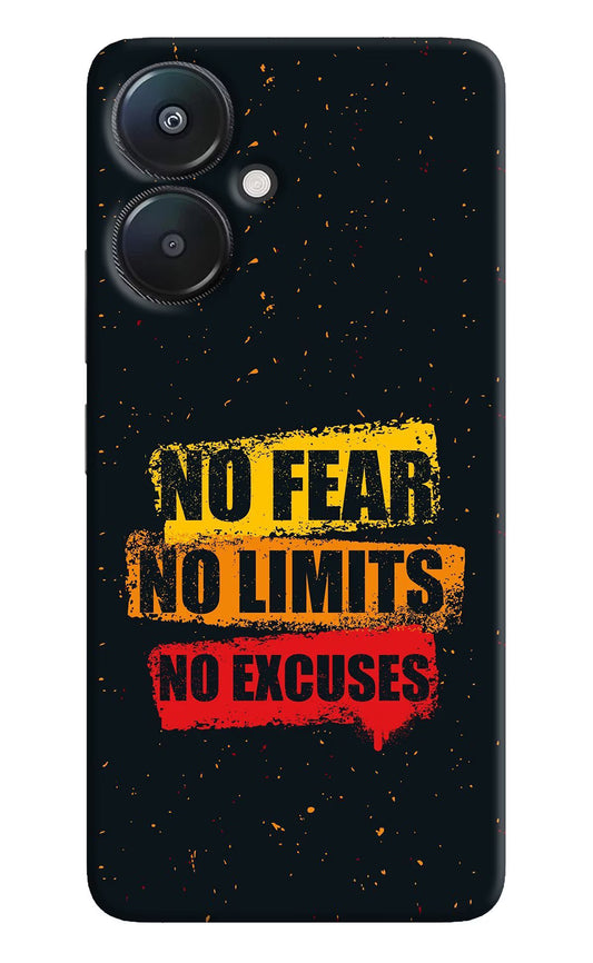 No Fear No Limits No Excuse Redmi 13C 5G Hard Case Back Cover by Casekaro