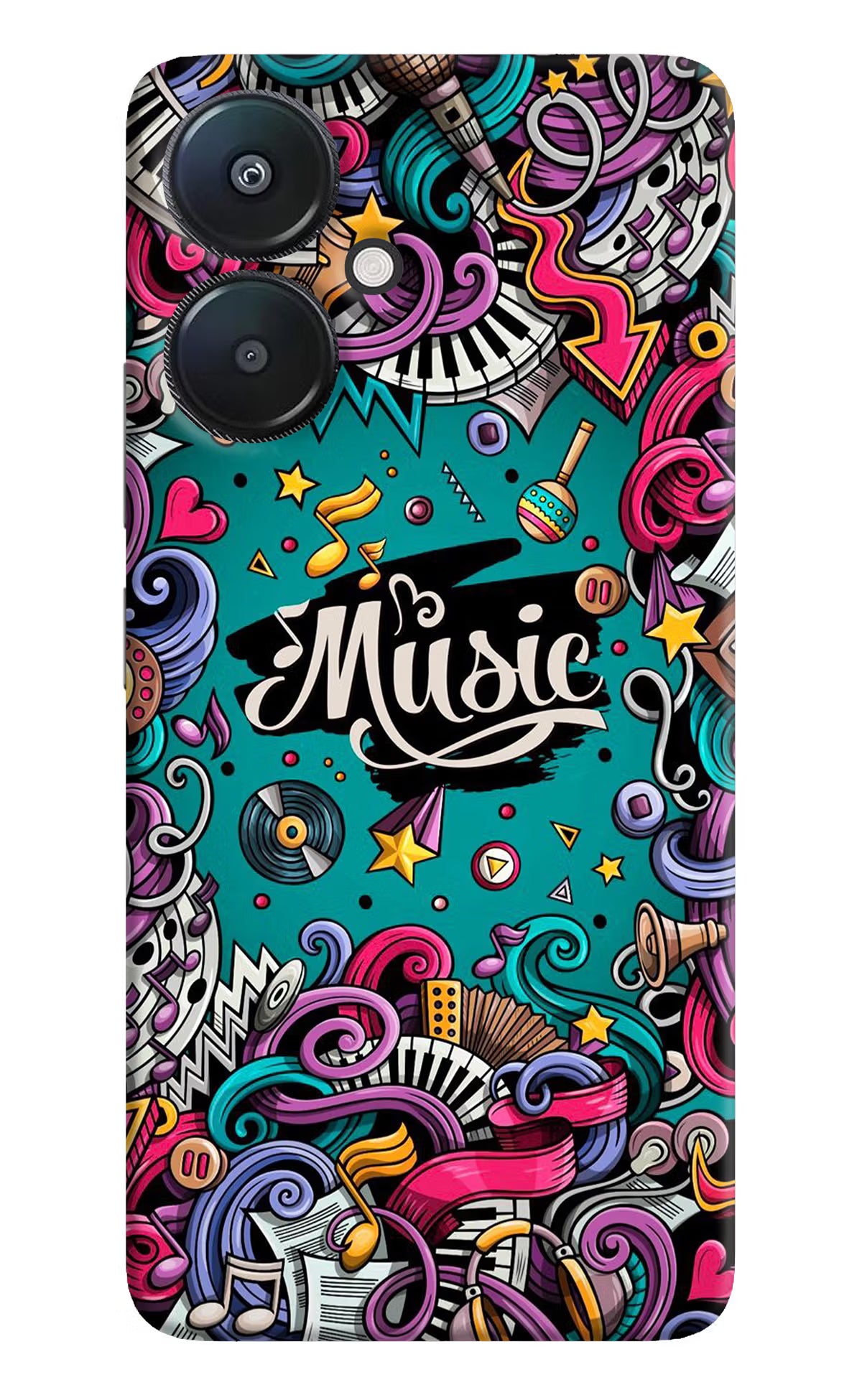 Music Graffiti Redmi 13C 5G Hard Case Back Cover by Casekaro