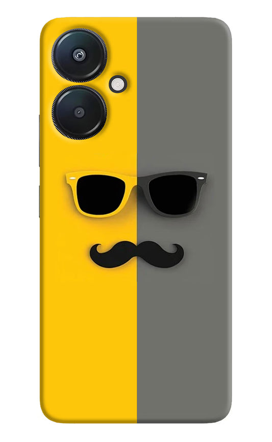 Sunglasses with Mustache Redmi 13C 5G Hard Case Back Cover by Casekaro