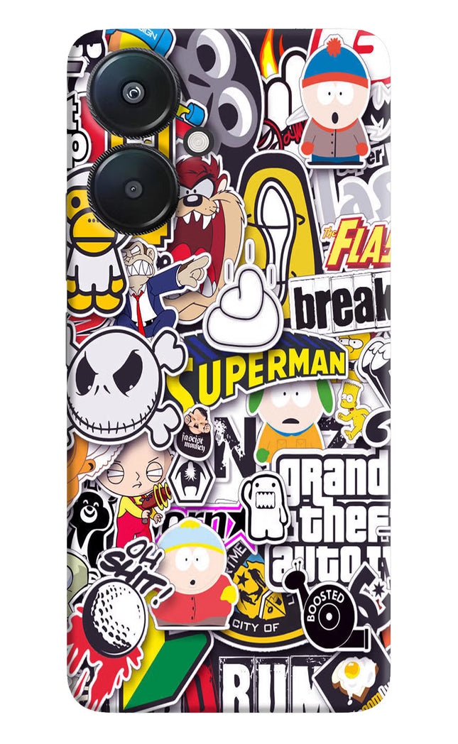 Sticker Bomb Redmi 13C 5G Hard Case Back Cover by Casekaro