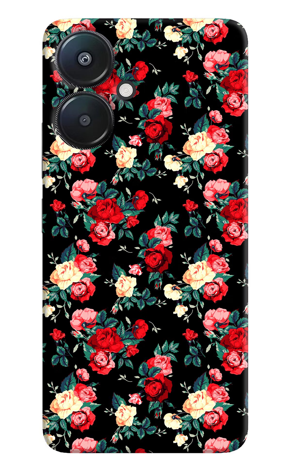 Rose Pattern Redmi 13C 5G Hard Case Back Cover by Casekaro
