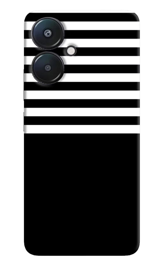 Black and White Print Redmi 13C 5G Hard Case Back Cover by Casekaro