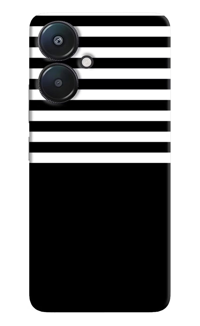 Black and White Print Redmi 13C 5G Hard Case Back Cover by Casekaro
