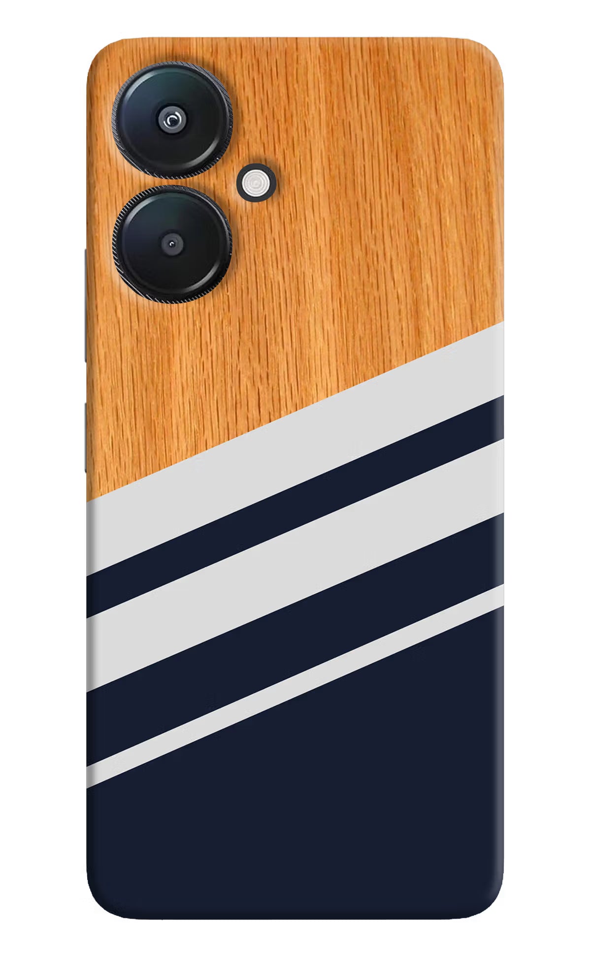 Blue and white wooden Redmi 13C 5G Hard Case Back Cover by Casekaro