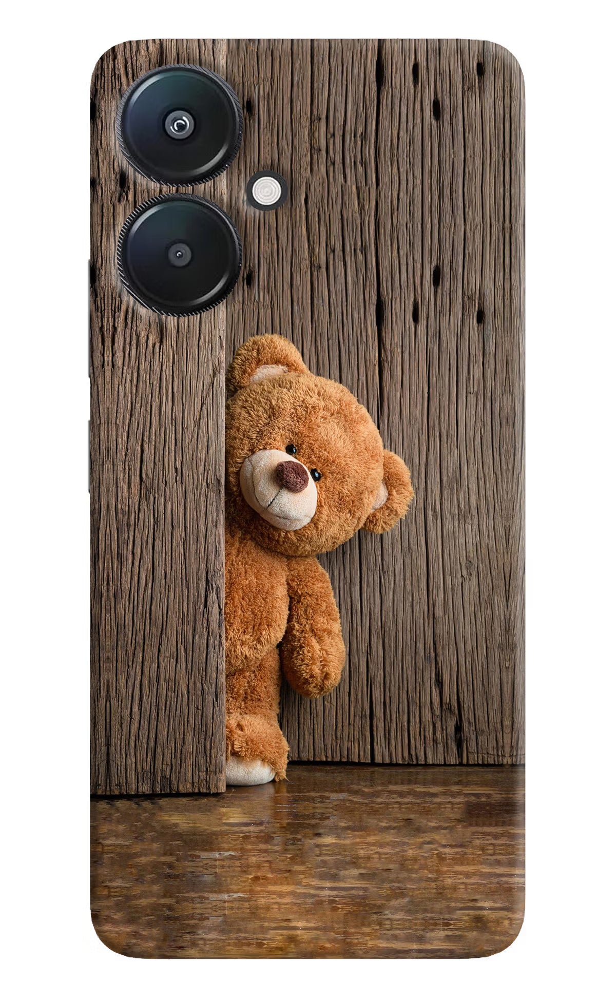 Teddy Wooden Redmi 13C 5G Hard Case Back Cover by Casekaro