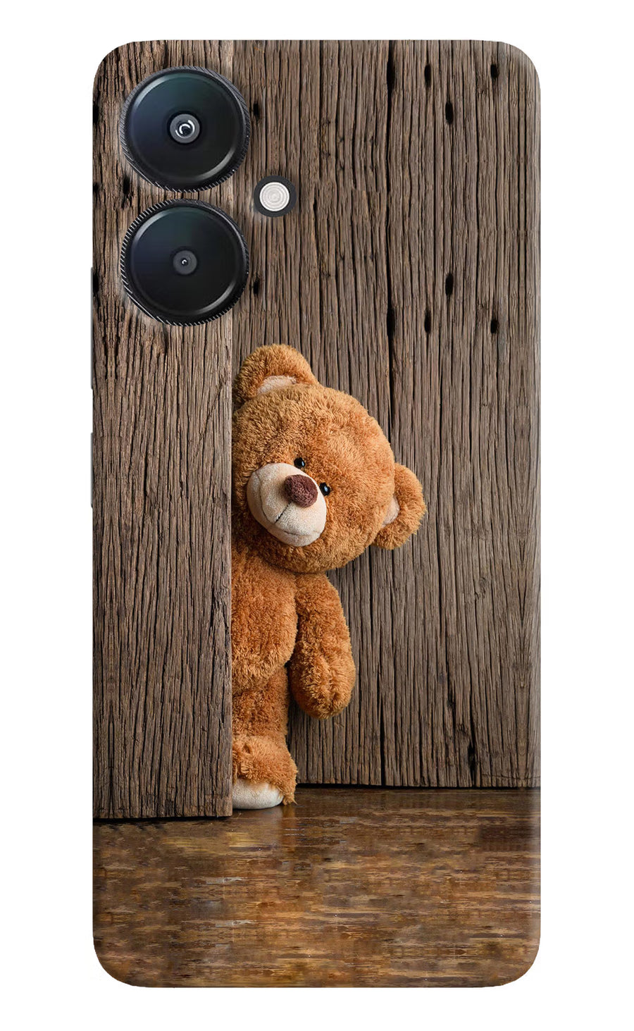 Teddy Wooden Redmi 13C 5G Back Cover, Hard case