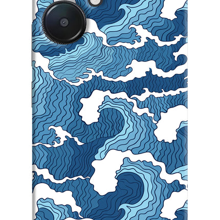 Blue Waves Redmi 13C 5G Hard Case Back Cover by Casekaro