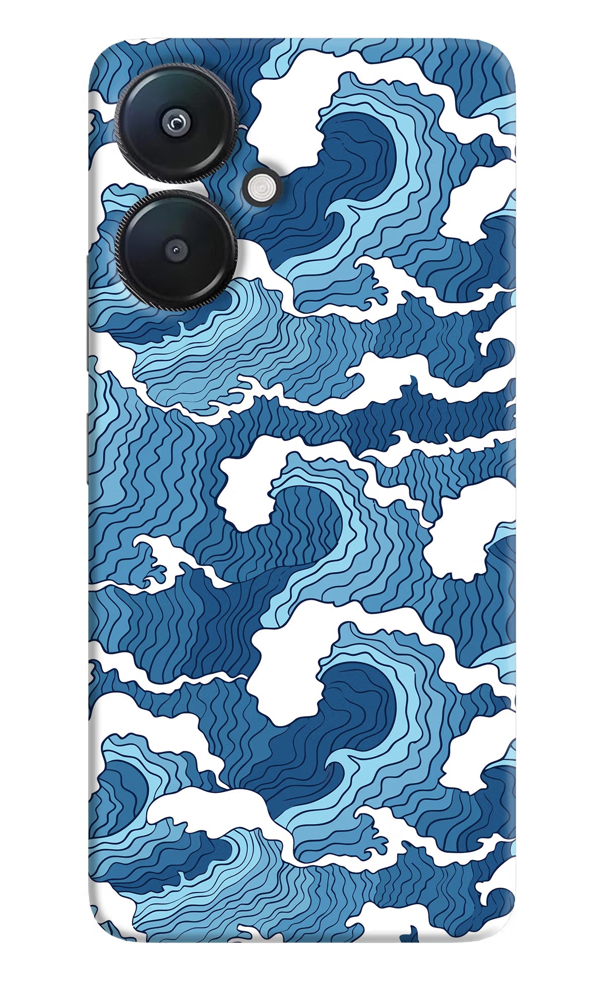Blue Waves Redmi 13C 5G Hard Case Back Cover by Casekaro