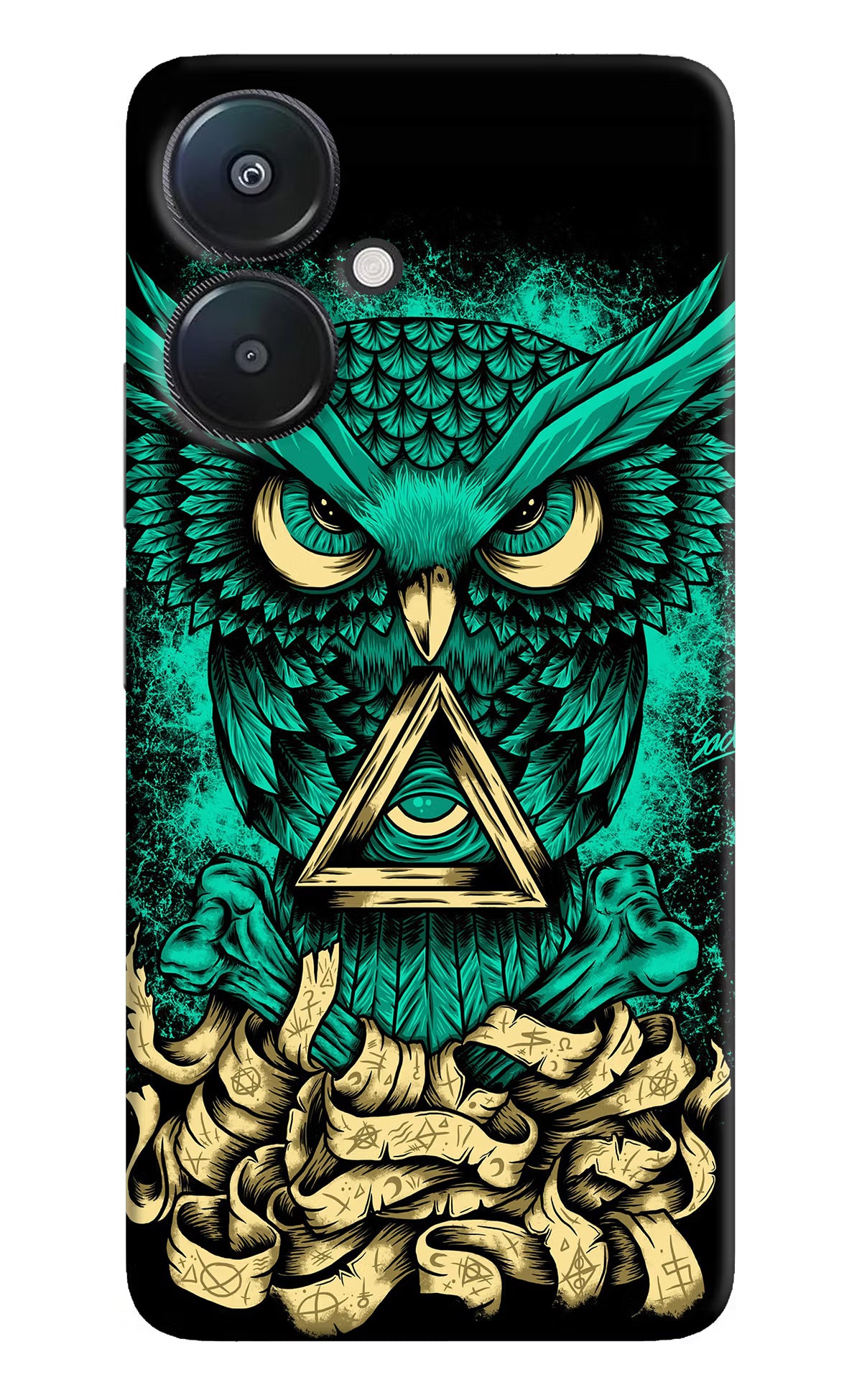 Green Owl Redmi 13C 5G Hard Case Back Cover by Casekaro