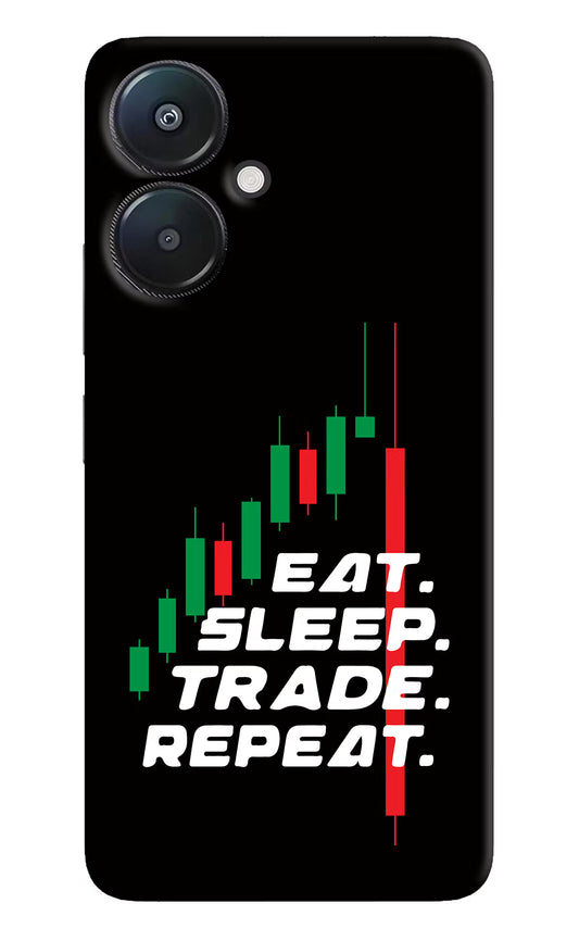 Eat Sleep Trade Repeat Redmi 13C 5G Hard Case Back Cover by Casekaro