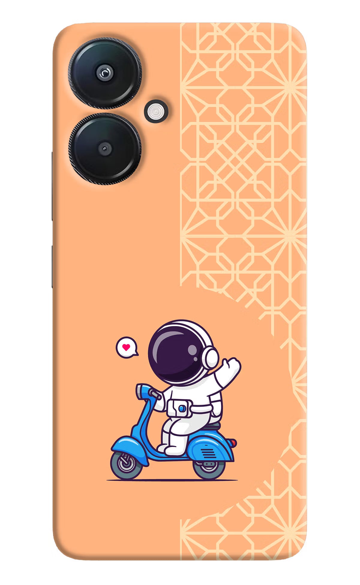 Cute Astronaut Riding Redmi 13C 5G Hard Case Back Cover by Casekaro