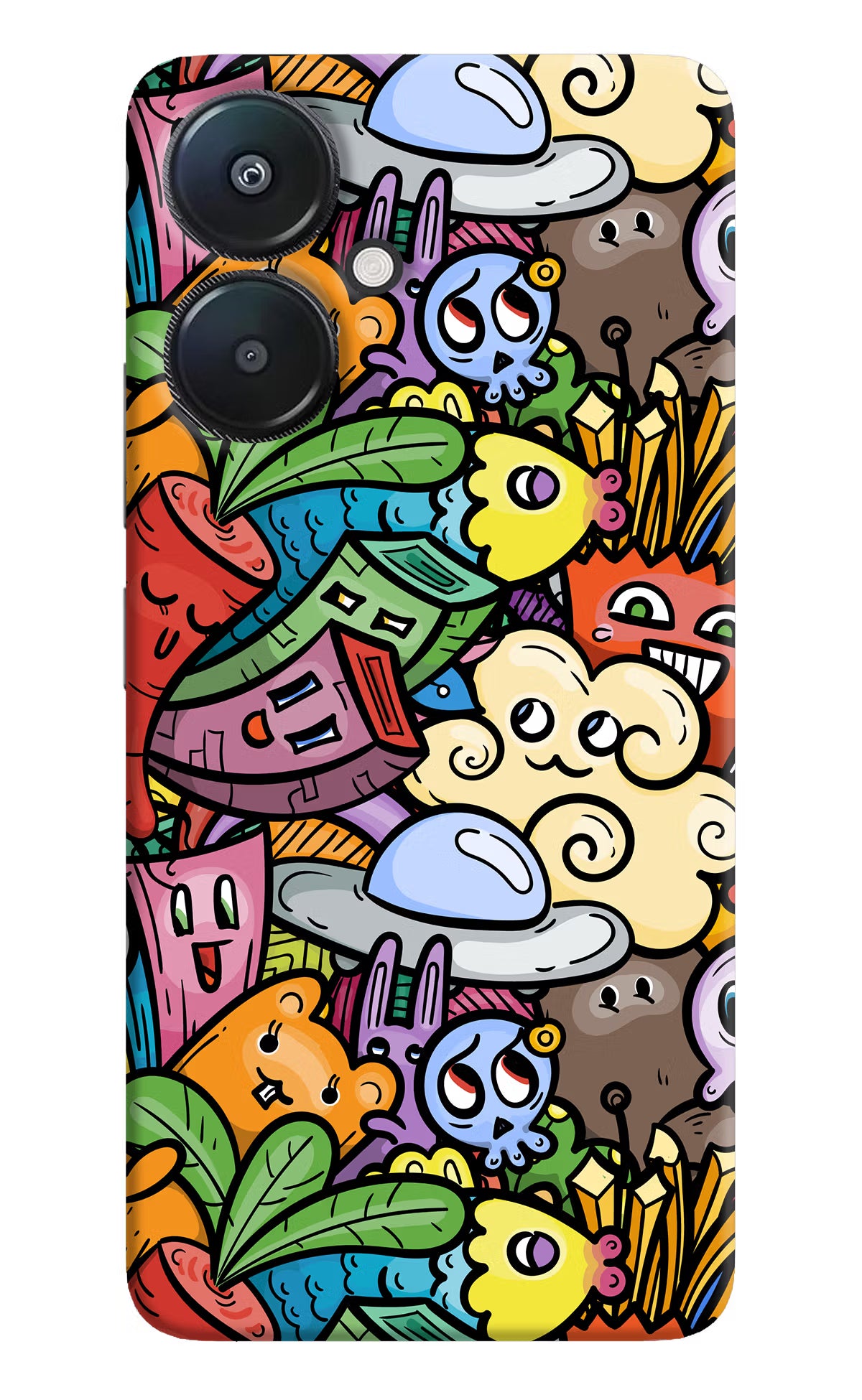 Veggie Doodle Redmi 13C 5G Hard Case Back Cover by Casekaro