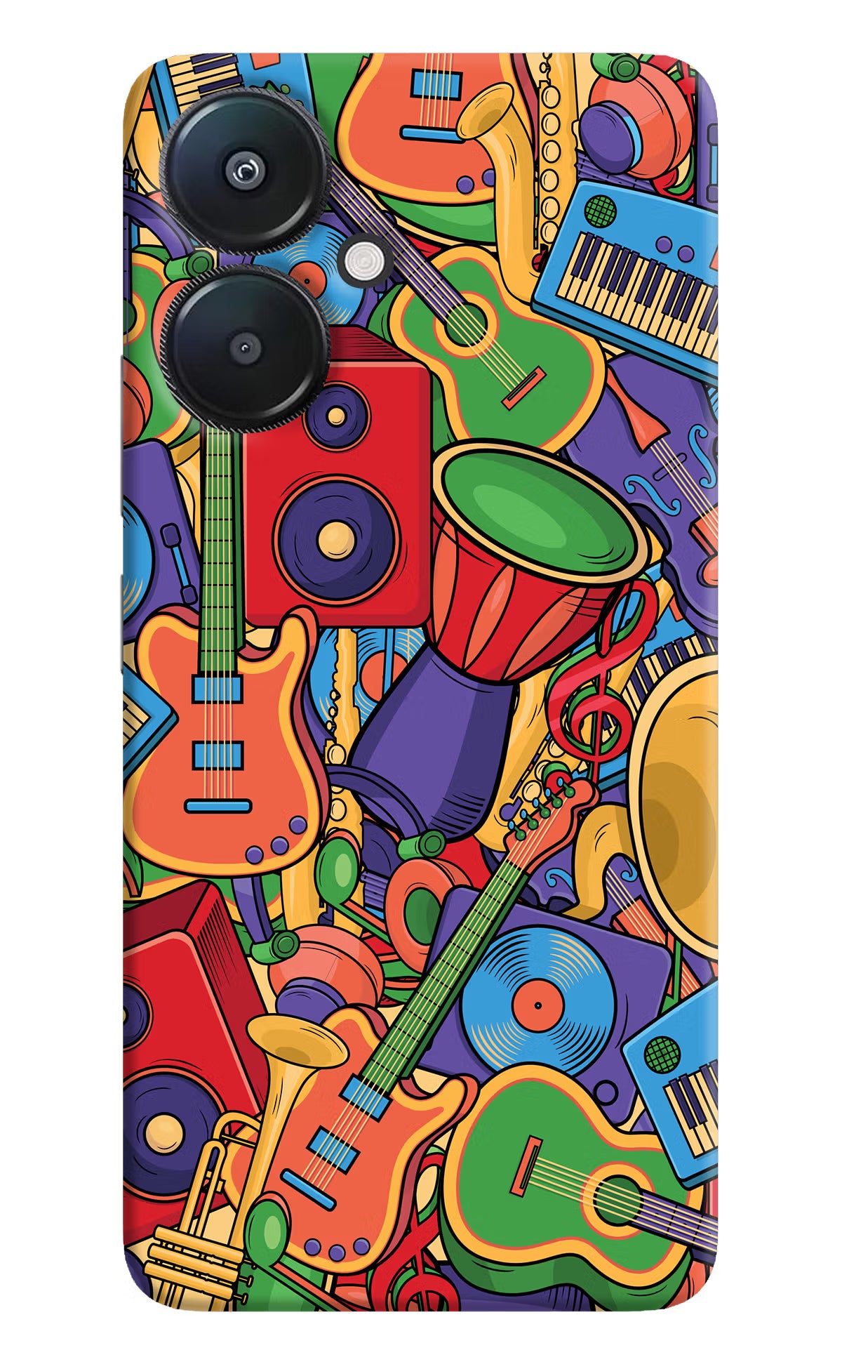 Music Instrument Doodle Redmi 13C 5G Hard Case Back Cover by Casekaro