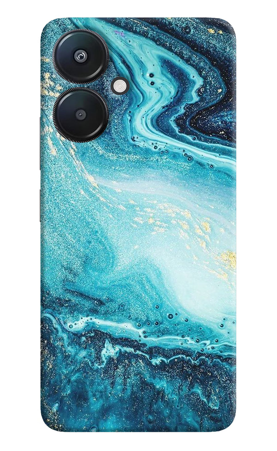 Blue Glitter Marble Redmi 13C 5G Back Cover, Hard case