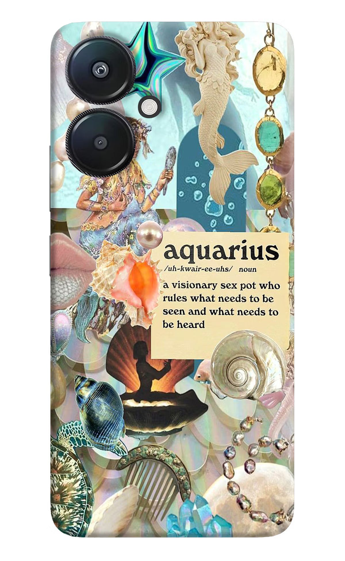 Aquarius Zodiac Redmi 13C 5G Hard Case Back Cover by Casekaro