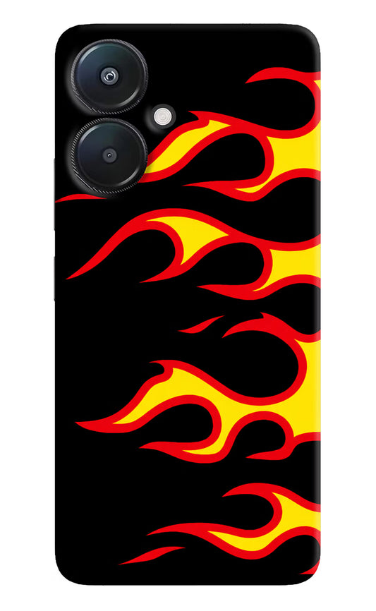 Side Sweep Flames Redmi 13C 5G Hard Case Back Cover by Casekaro