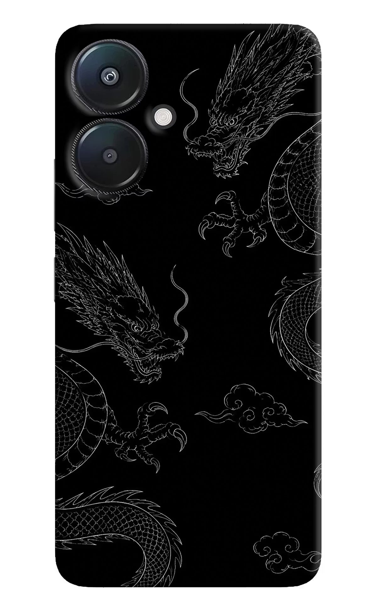 Twin Dragons Redmi 13C 5G Hard Case Back Cover by Casekaro