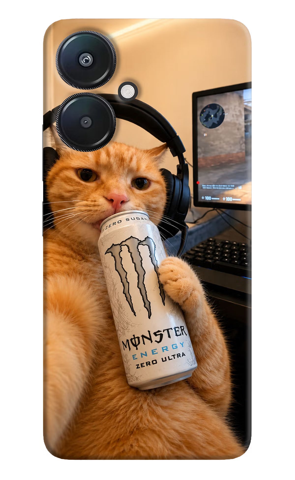Gamer Cat Energy Redmi 13C 5G Back Cover