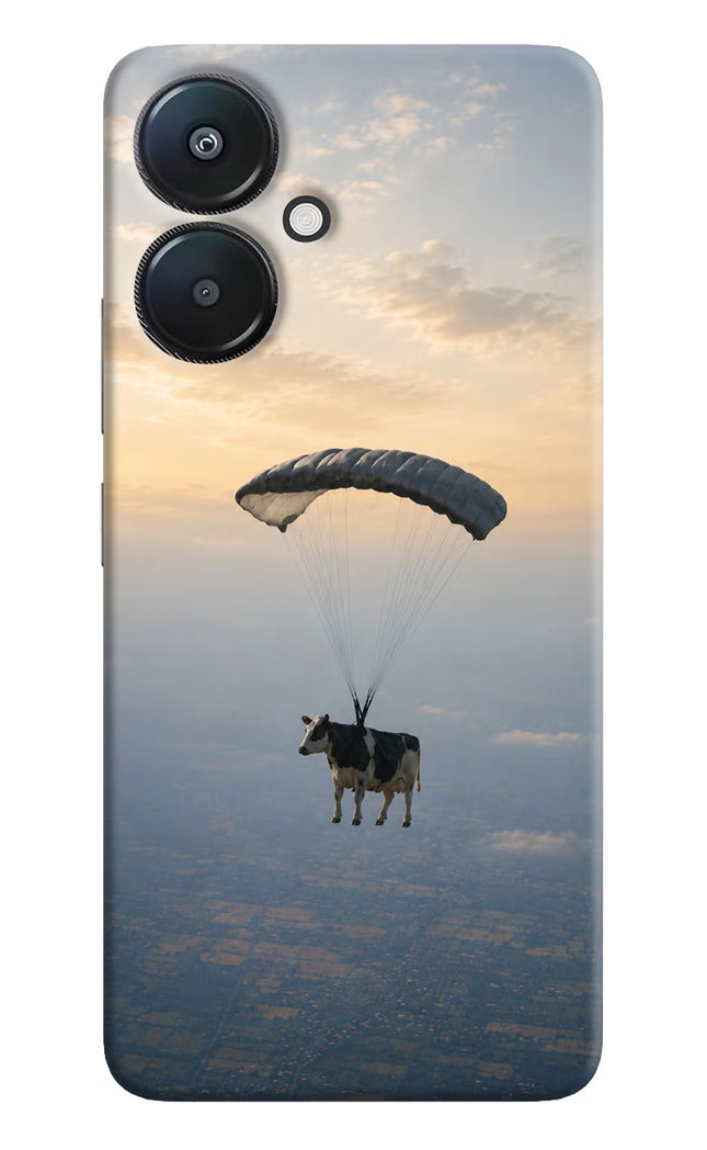 Skydiving Cow Redmi 13C 5G Hard Case Back Cover by Casekaro