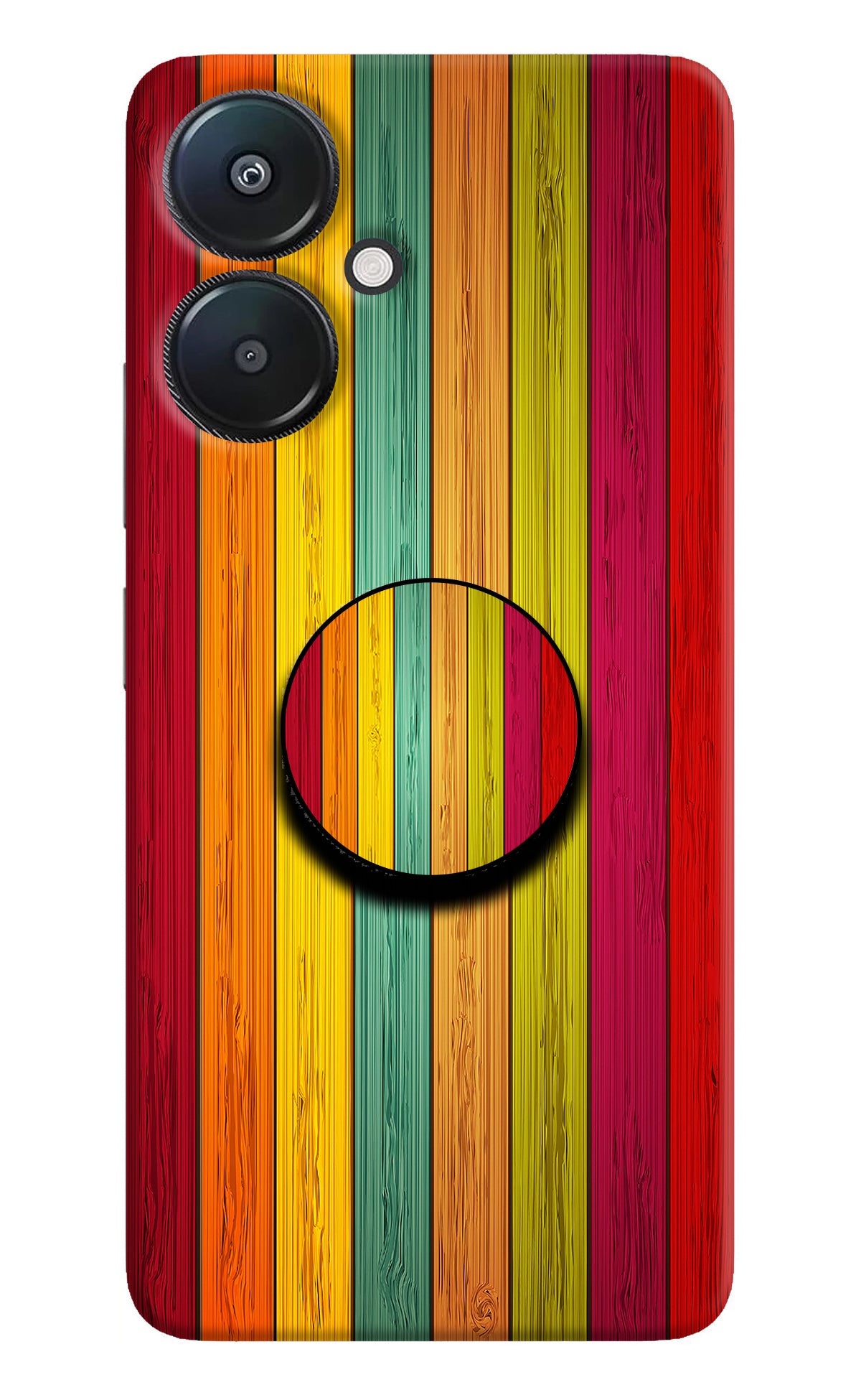 Multicolor Wooden Redmi 13C 5G Pop Case