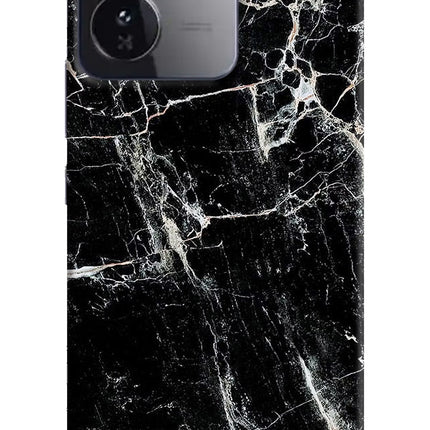 Black Marble Texture iQOO Z9 5G Hard Case Back Cover by Casekaro