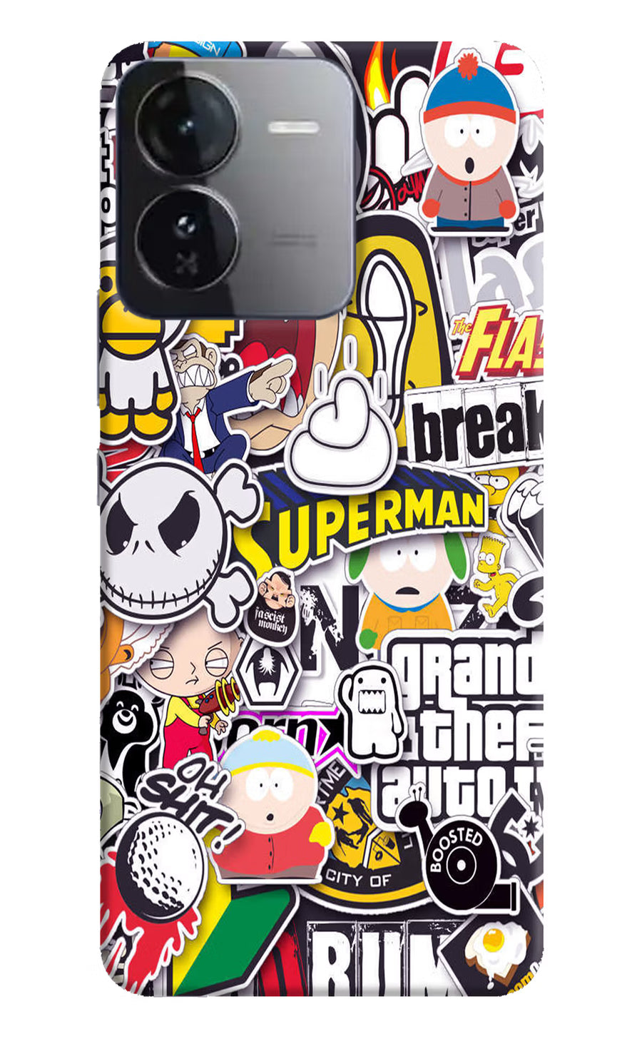 Sticker Bomb iQOO Z9 5G Back Cover, Hard case